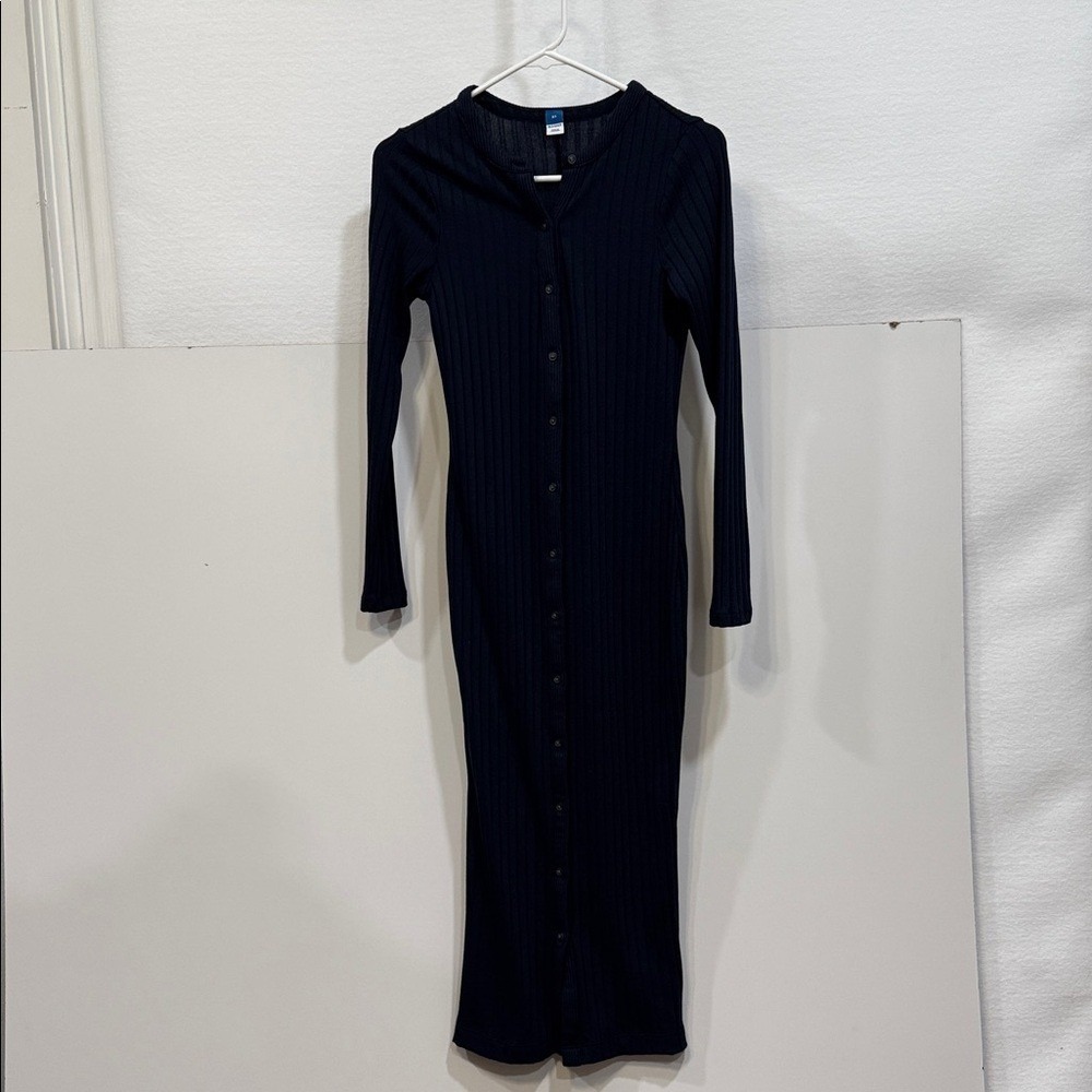 Old Navy‎ Fitted Rib-Knit Midi Button-Front Dress for Women Size XS